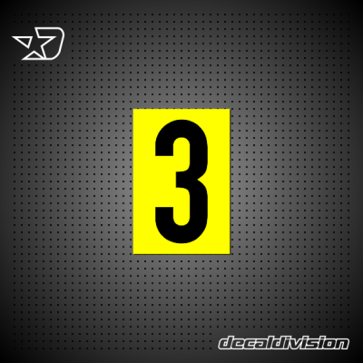 Reflective Number Sticker 3 - Din